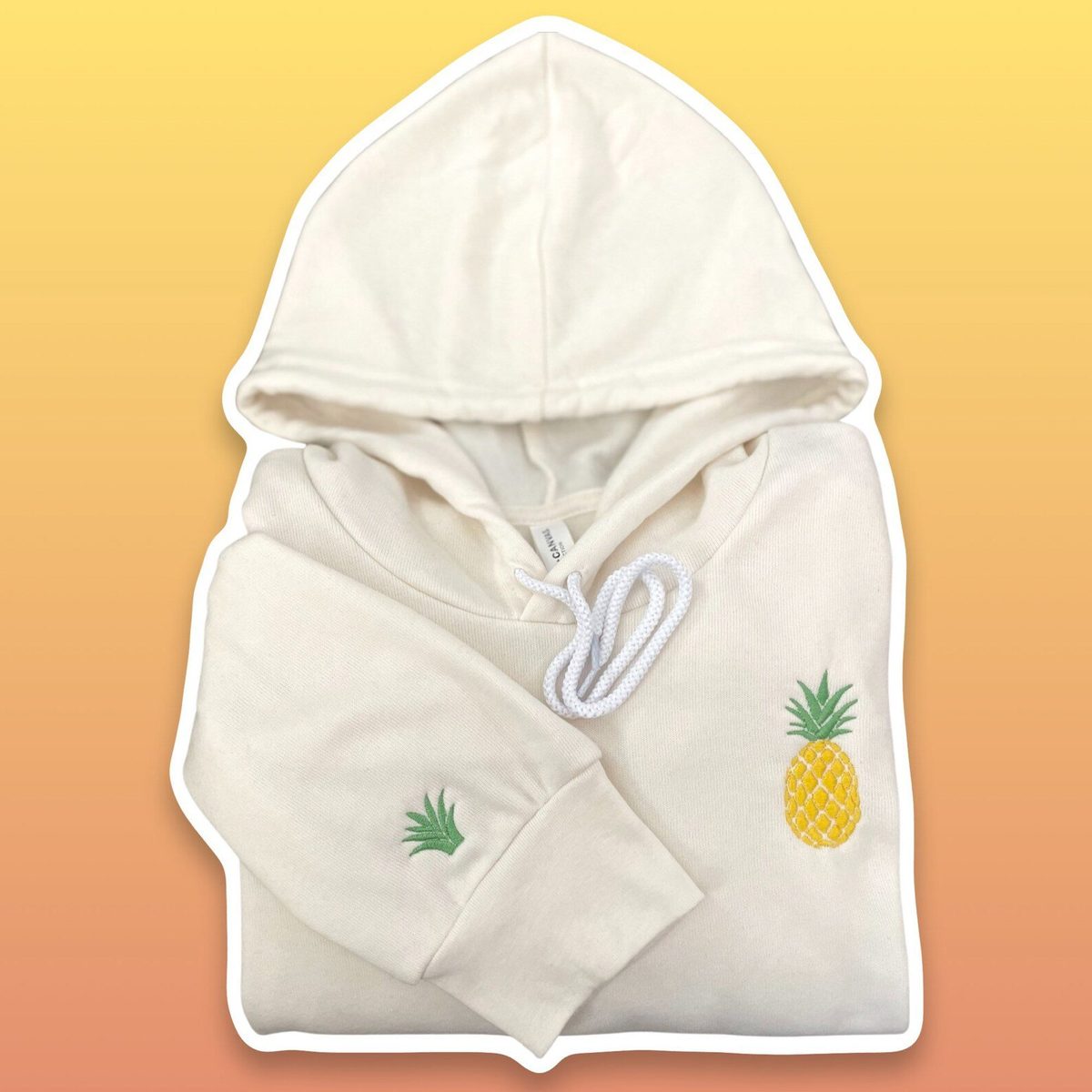 Embroidered Pineapple Hoodie: Women's Oversized Beach Sweatshirt