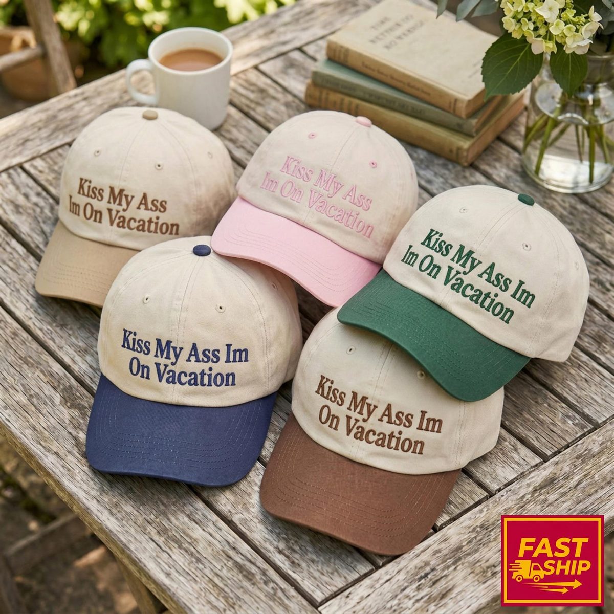 Embroidered Vacation Trucker Hat