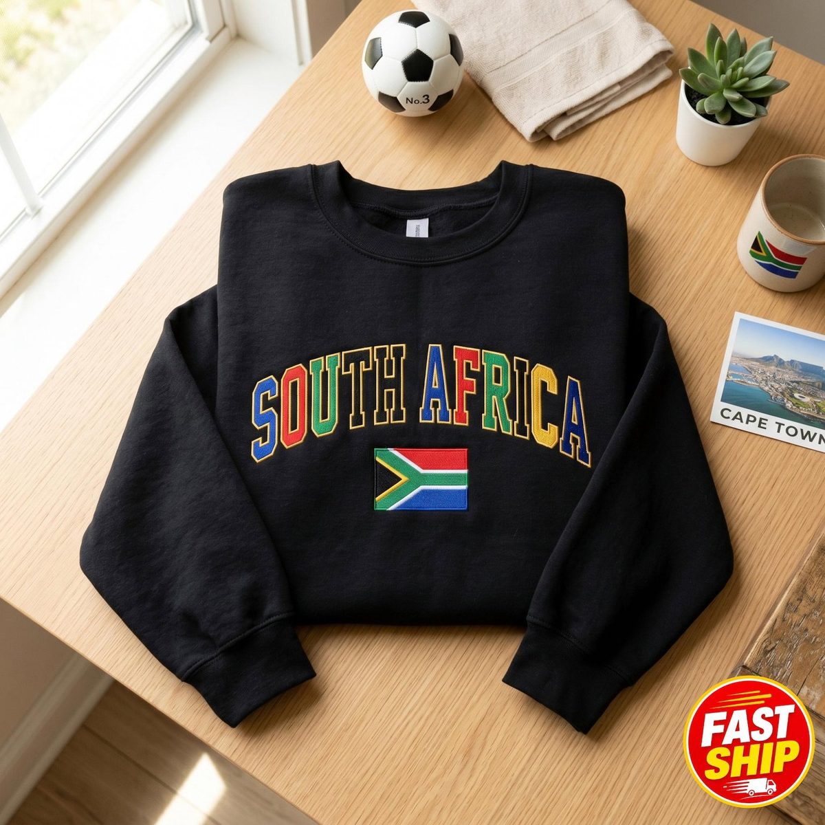 Embroidered South Africa Flag Sweatshirt