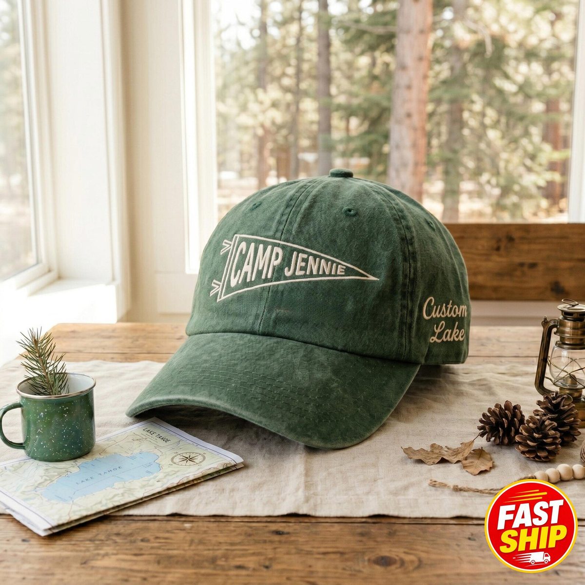 Custom Camp Bachelorette Washed Cotton Cap