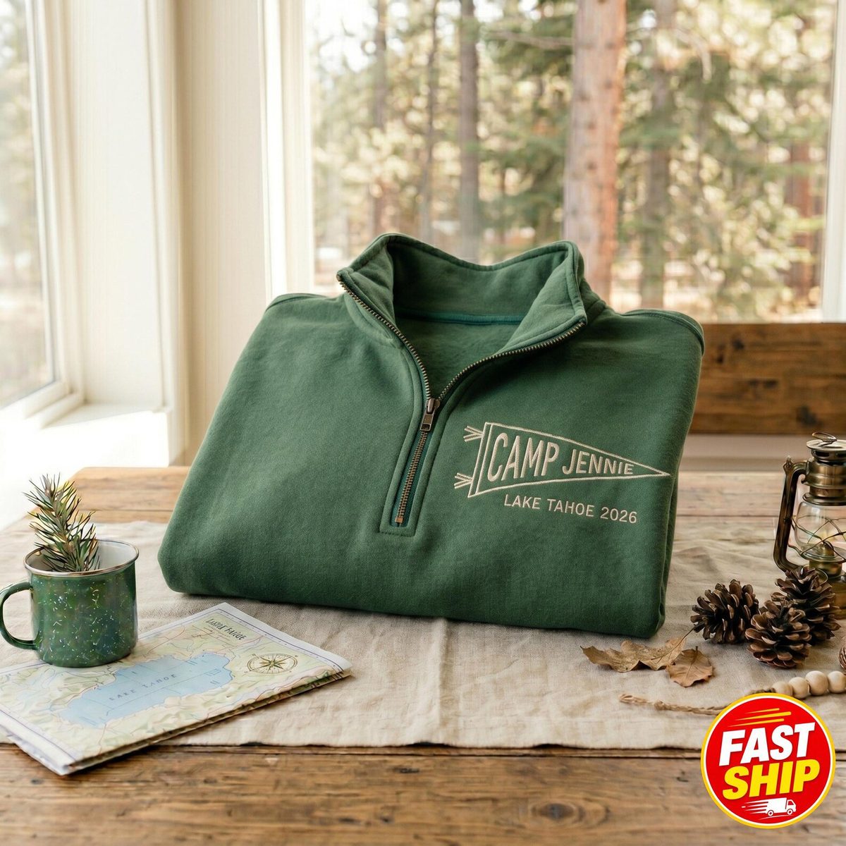 Custom Camp Bachelorette Quarter Zip Sweatshirt