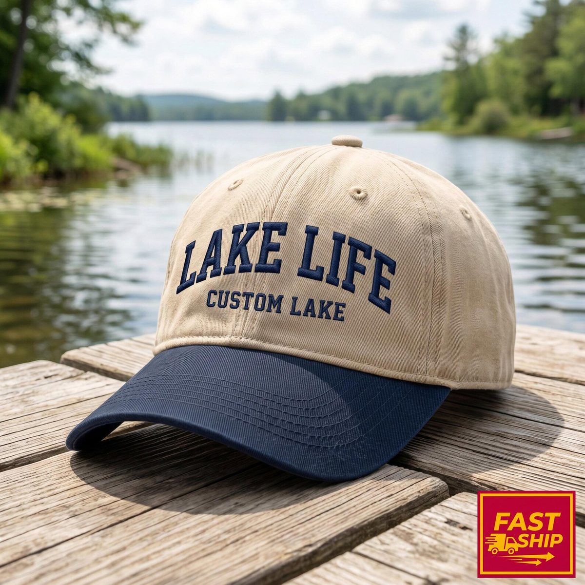 Custom Embroidered Lake Life Trucker Hat