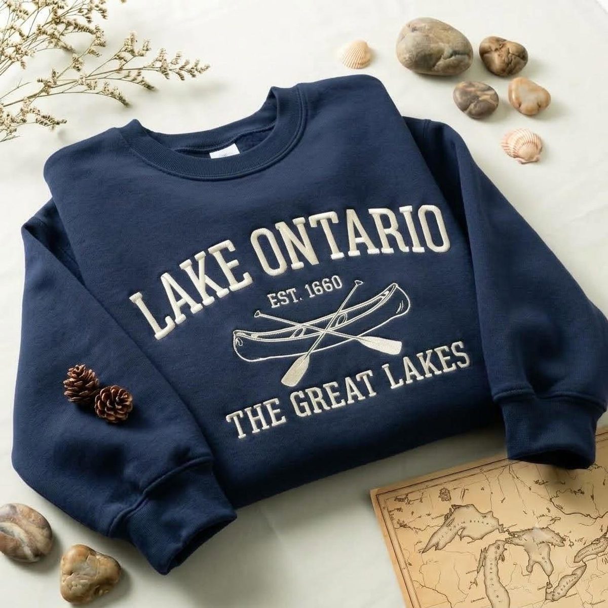 Lake Ontario Embroidered Sweatshirt