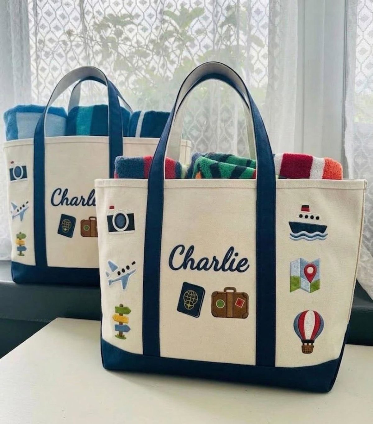 Personalized Embroidered Travel Tote Bag