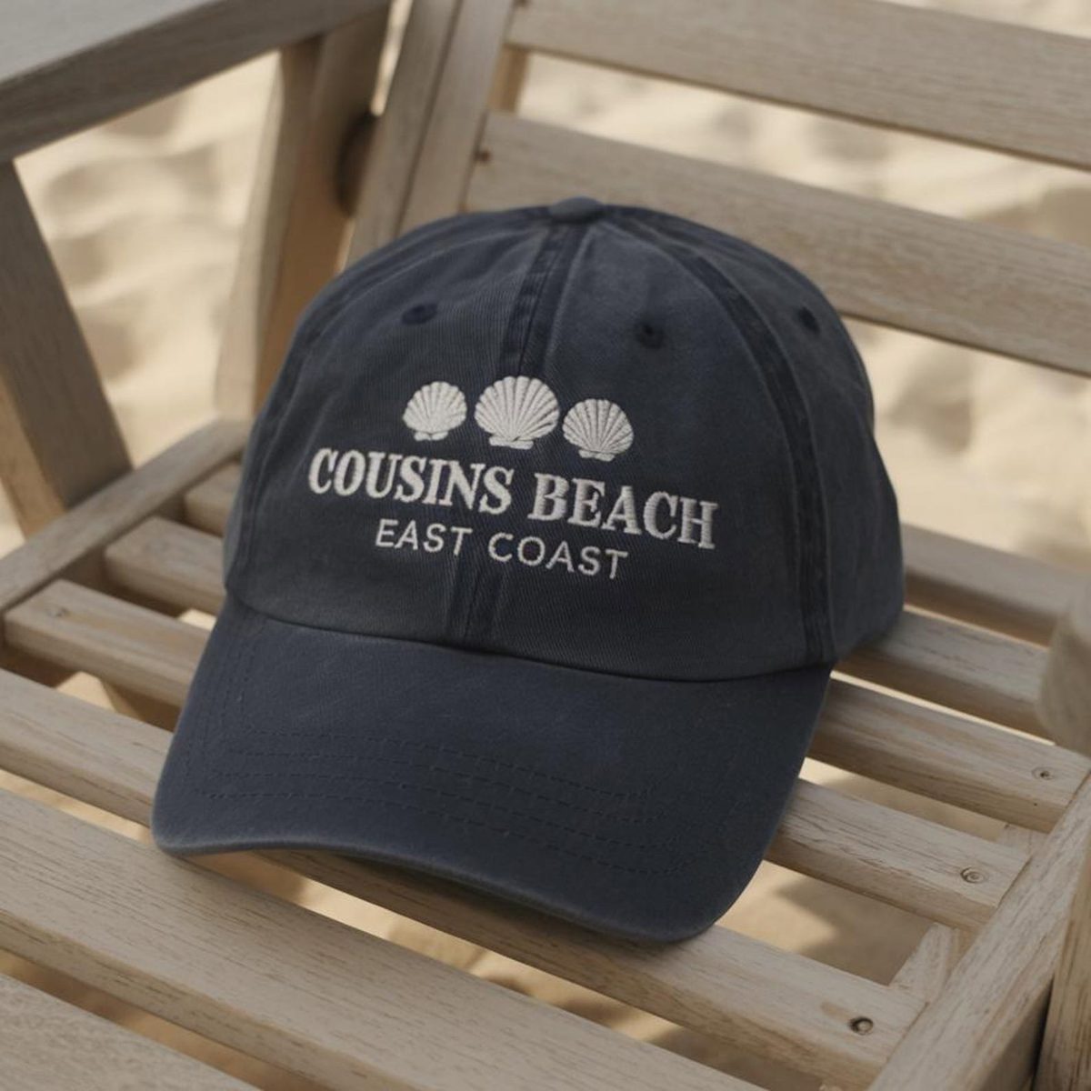 Embroidered Hat, East Coast Shell Embroidered Dad Cap