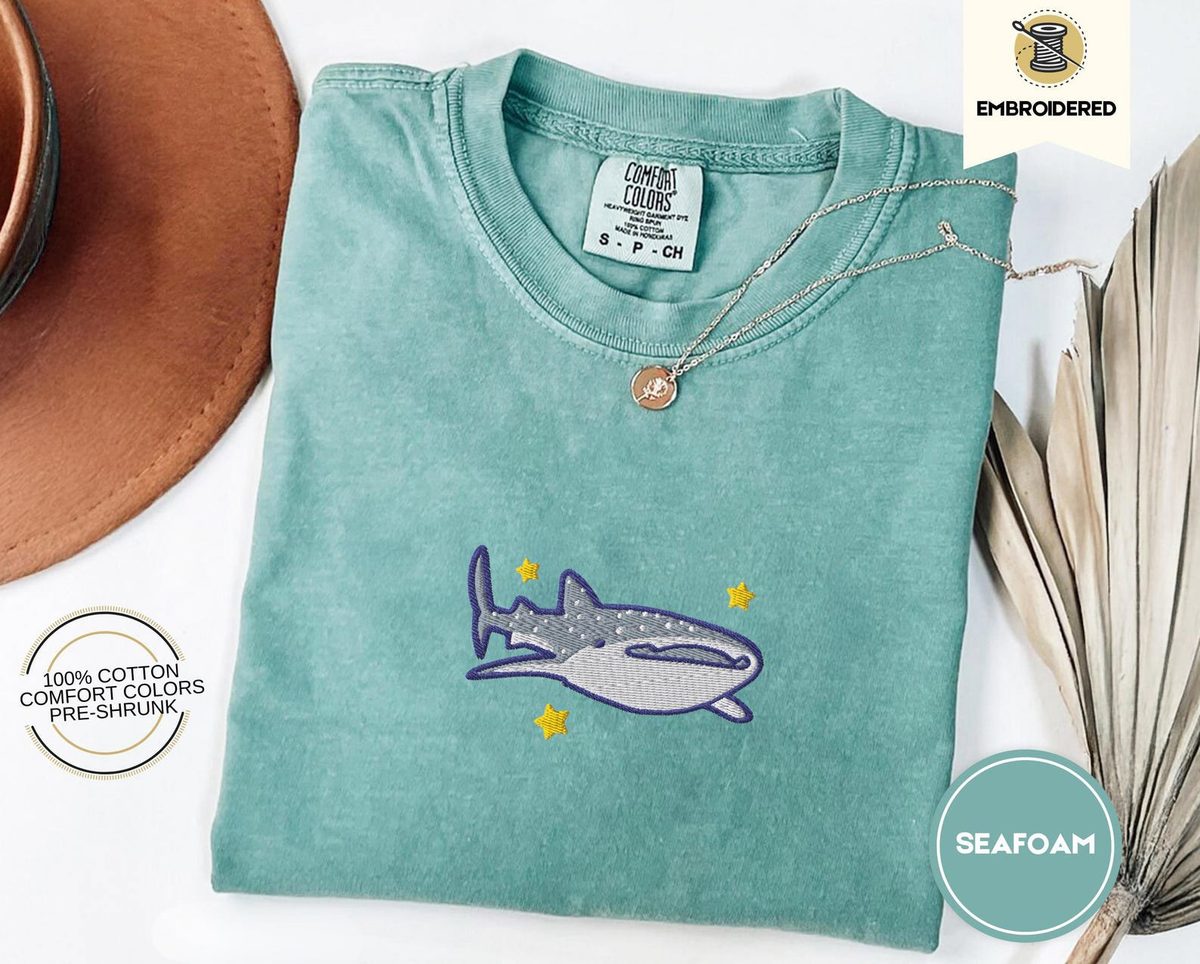 Whale Shark Embroidered Comfort Colors Tee