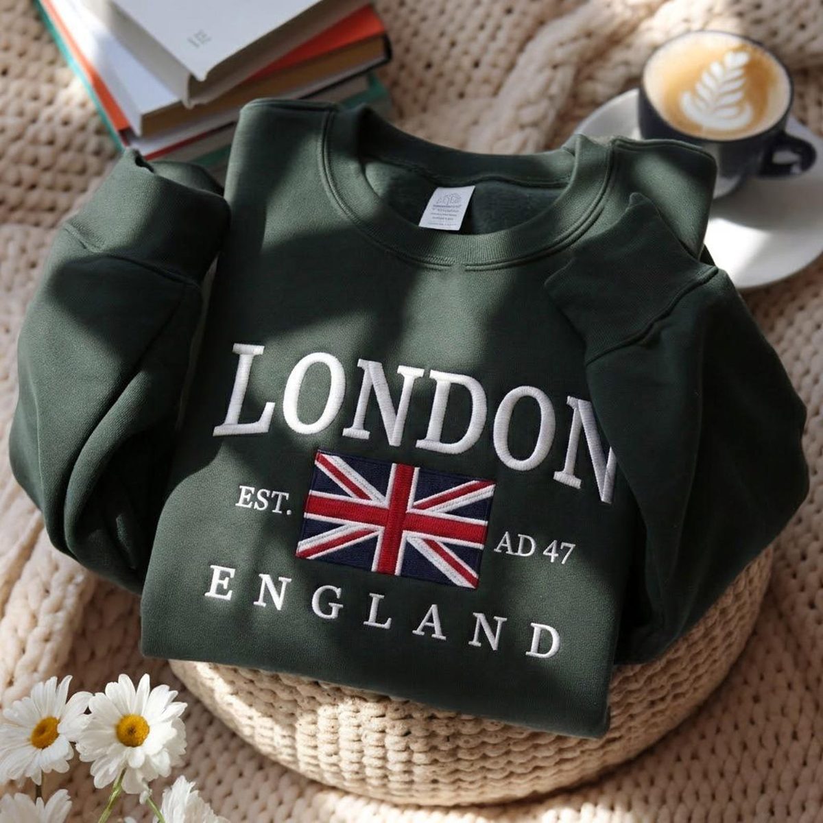 London England Embroidered Sweatshirt