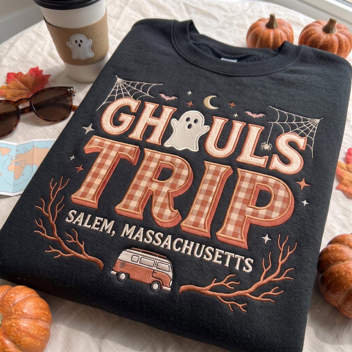 Custom Ghouls Trip Embroidered Sweatshirt