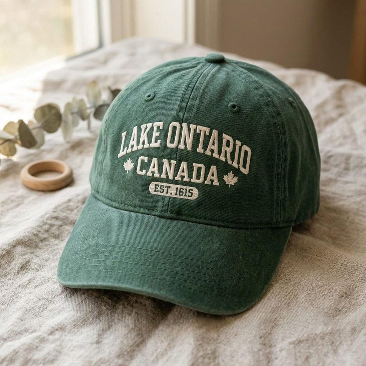 Lake Ontario Embroidered Washed Hat