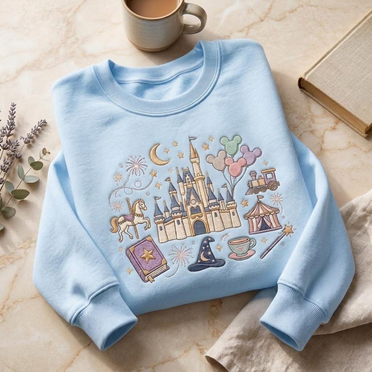 Fantasy Castle Embroidered Sweatshirt