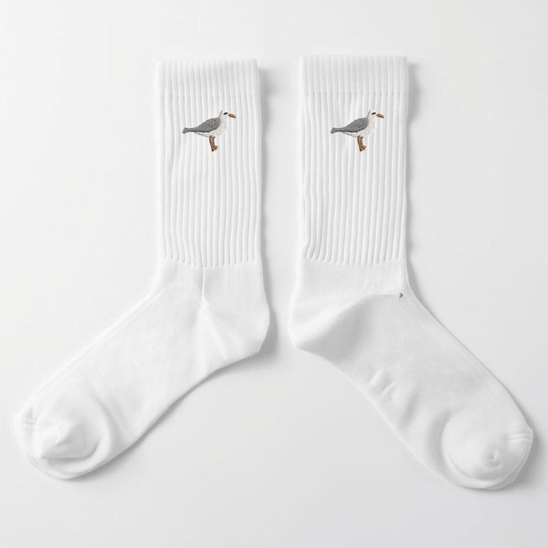 Embroidered Seagull Crew Socks – image 2