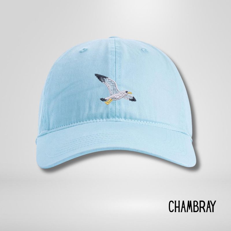 Embroidered Seagull Pigment Dyed Cotton Cap – image 3