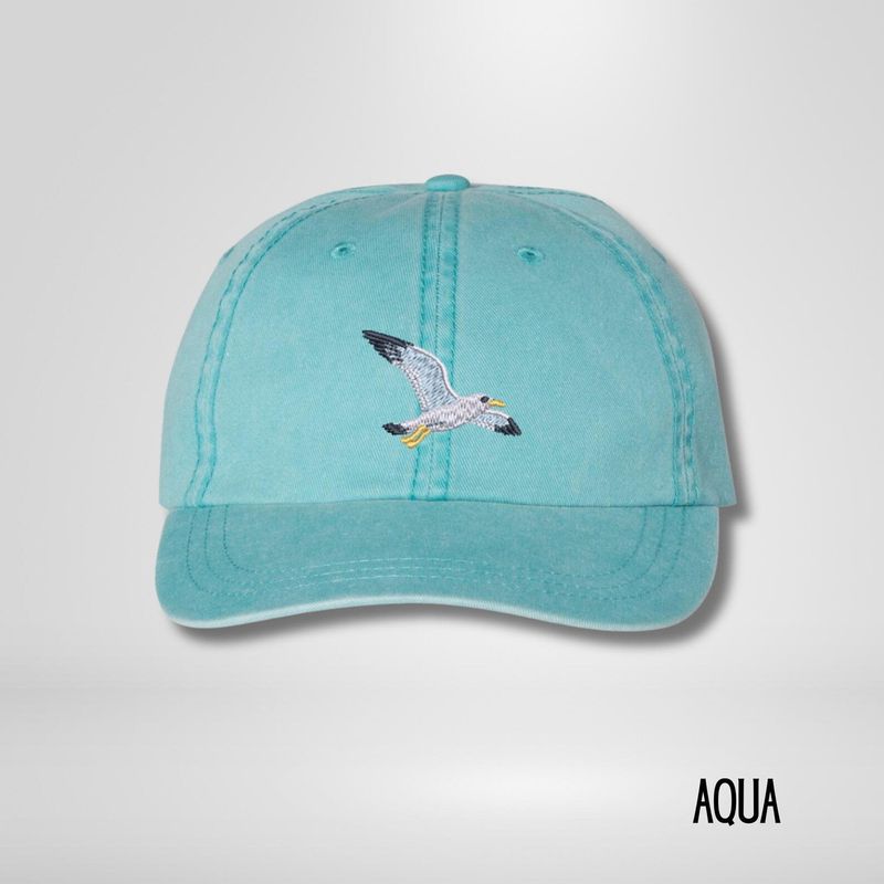 Embroidered Seagull Pigment Dyed Cotton Cap – image 4