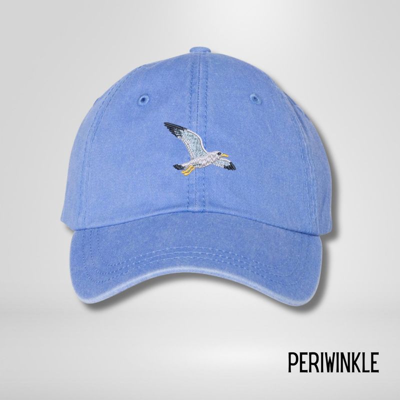 Embroidered Seagull Pigment Dyed Cotton Cap – image 5