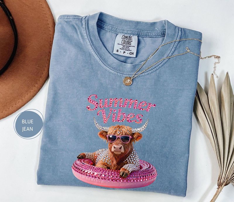 Comfort Colors Highland Cow Summer Vibes Tee – image 4