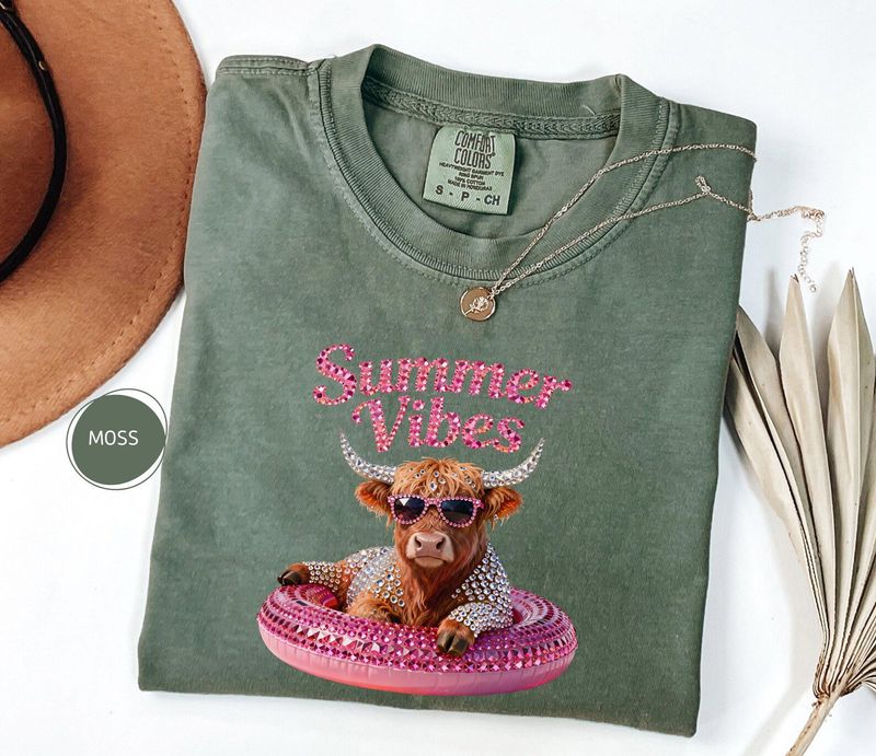 Comfort Colors Highland Cow Summer Vibes Tee – image 6