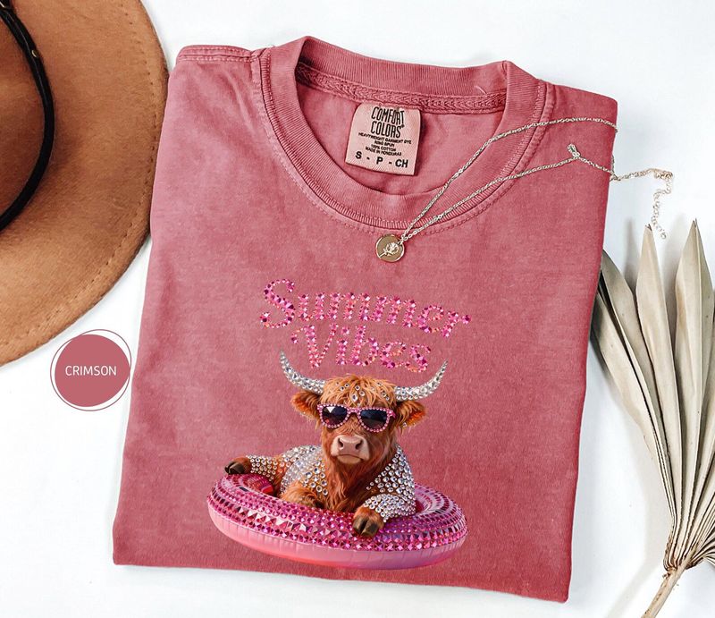 Comfort Colors Highland Cow Summer Vibes Tee – image 9