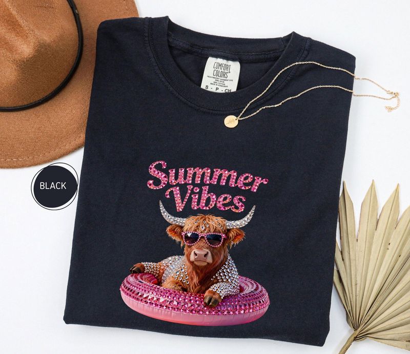 Comfort Colors Highland Cow Summer Vibes Tee – image 7