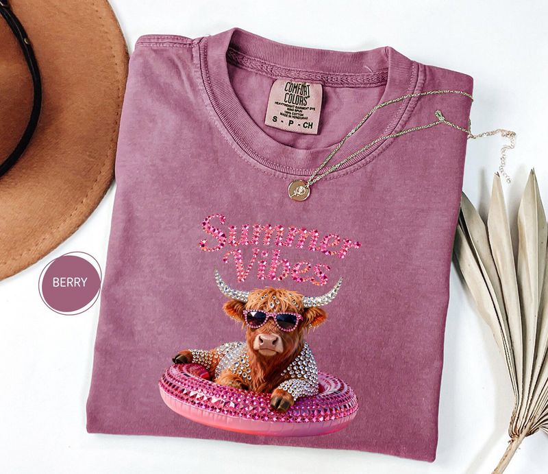 Comfort Colors Highland Cow Summer Vibes Tee – image 8