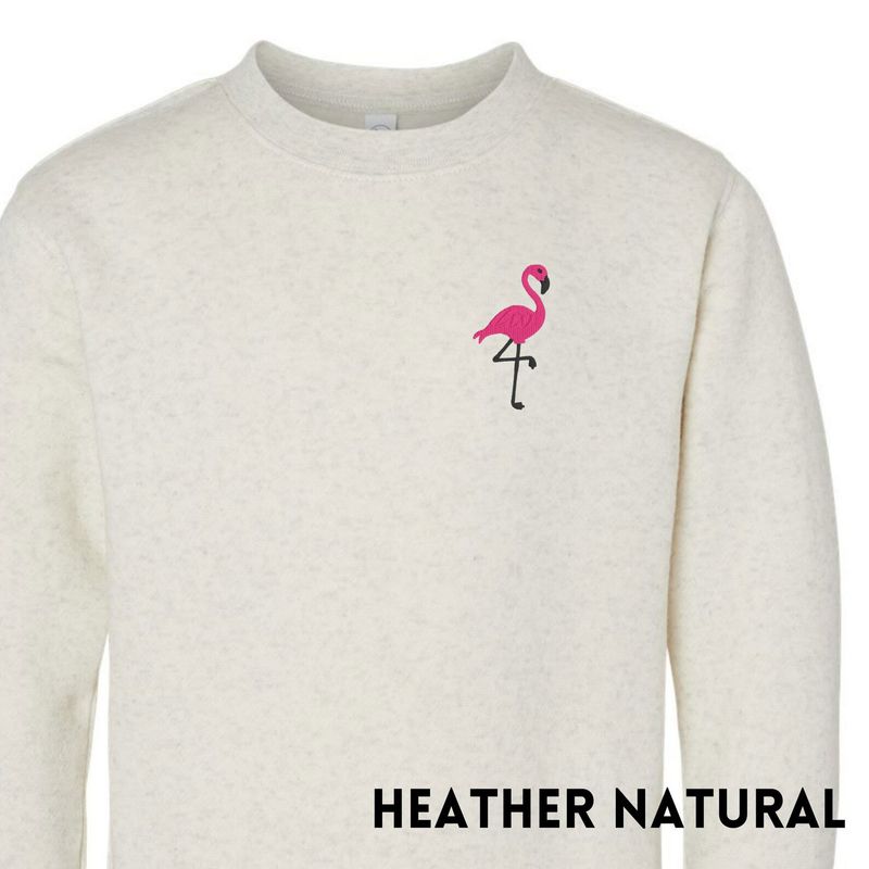 Kids Embroidered Flamingo Sweatshirt: Trendy Beach Pullover – image 3