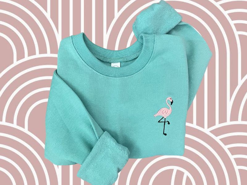 Kids Embroidered Flamingo Sweatshirt: Trendy Beach Pullover – image 6