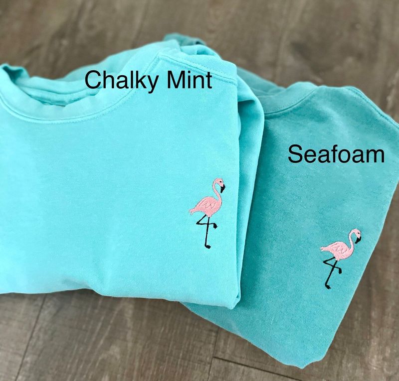 Embroidered flamingo crewneck sweatshirt – image 5