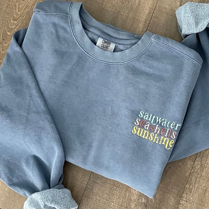 Embroidered Crewneck Sweatshirt: Saltwater – image 6
