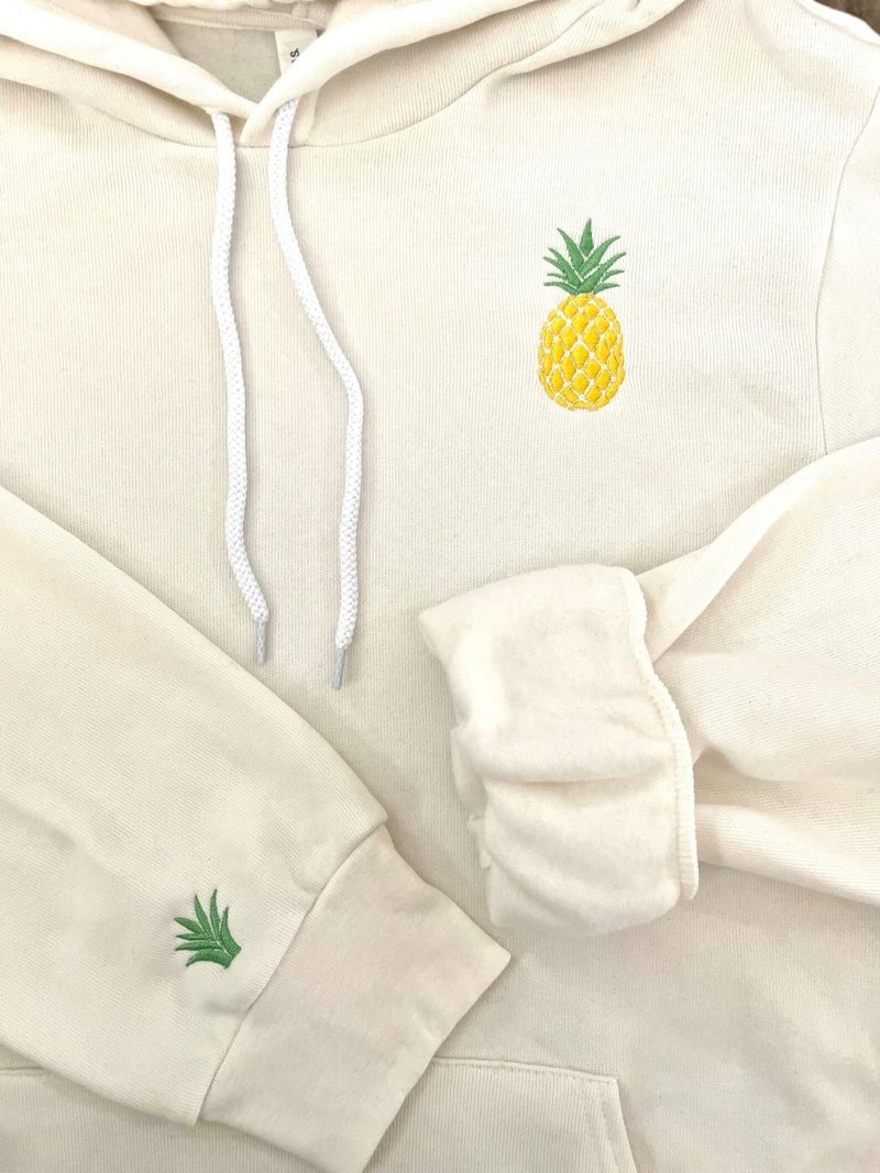 Embroidered Pineapple Hoodie: Women's Oversized Beach Sweatshirt – image 3