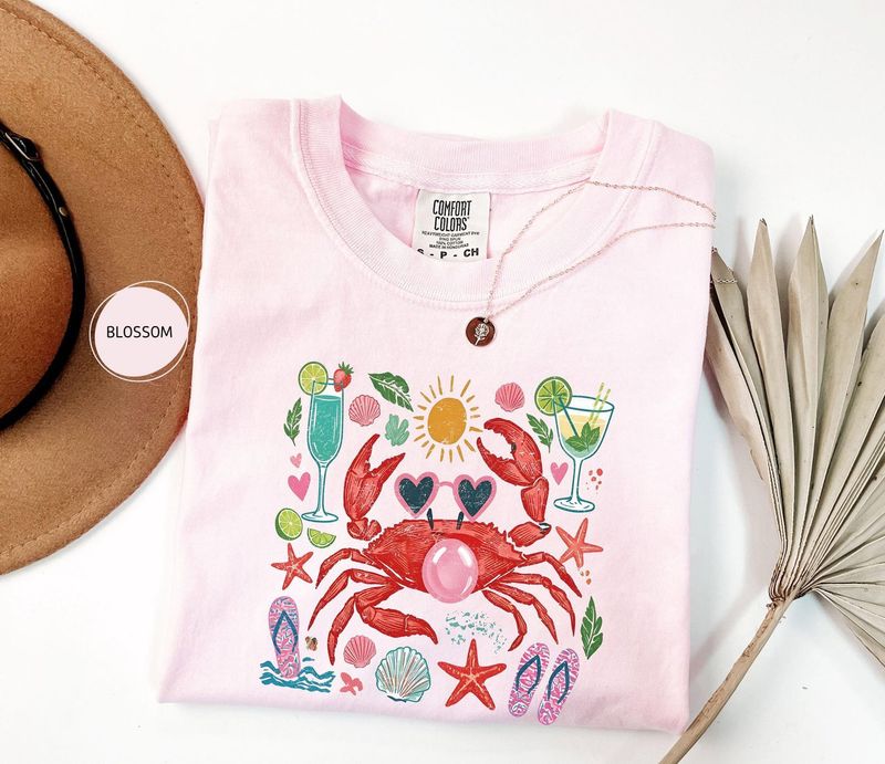 Comfort Colors Crab Blowing Bubble Tee – image 3