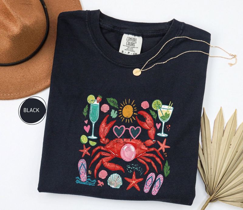 Comfort Colors Crab Blowing Bubble Tee – image 6