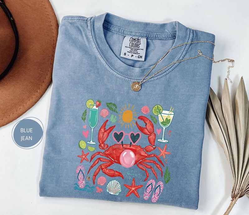 Comfort Colors Crab Blowing Bubble Tee – image 4