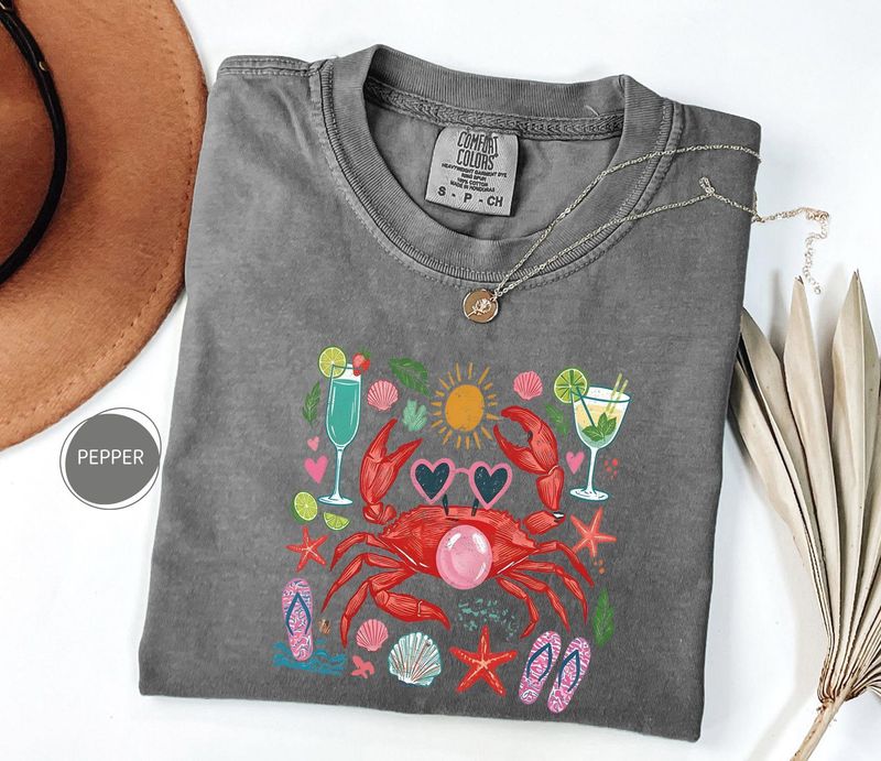 Comfort Colors Crab Blowing Bubble Tee – image 5