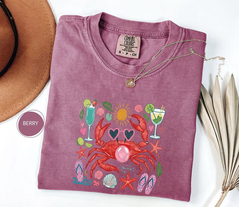 Comfort Colors Crab Blowing Bubble Tee – image 9