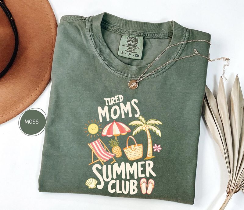 Comfort Colors Tired Moms Summer Club Shirt – image 3