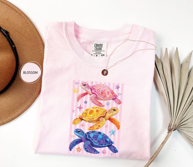 Comfort Colors Stripes Coastal Turtle Shirt – image 4