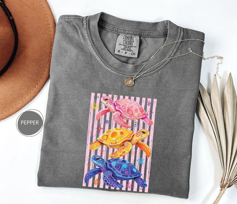 Comfort Colors Stripes Coastal Turtle Shirt – image 5