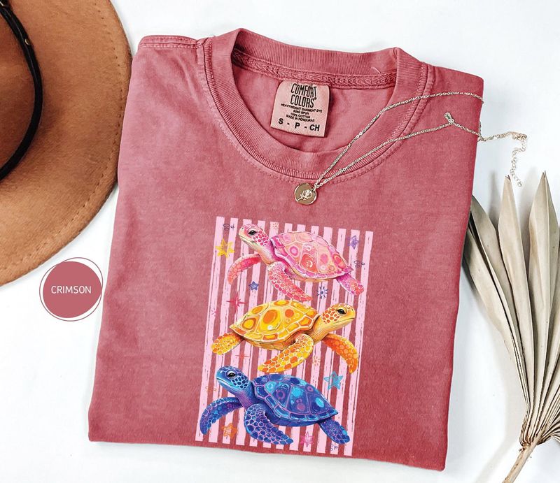 Comfort Colors Stripes Coastal Turtle Shirt – image 6