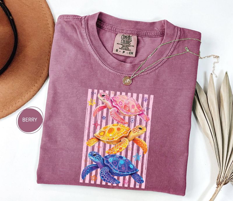 Comfort Colors Stripes Coastal Turtle Shirt – image 7