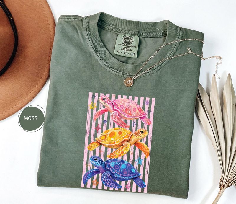 Comfort Colors Stripes Coastal Turtle Shirt – image 8