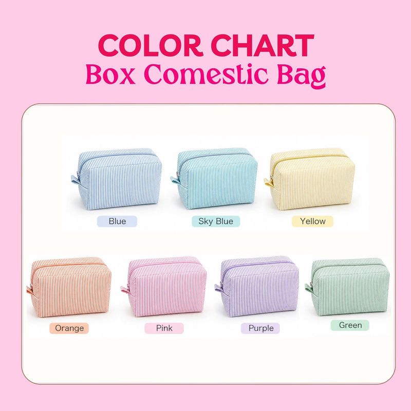 Personalized Seersucker Cosmetic Bag – image 4