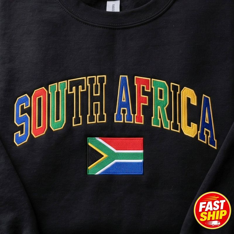Embroidered South Africa Flag Sweatshirt – image 3