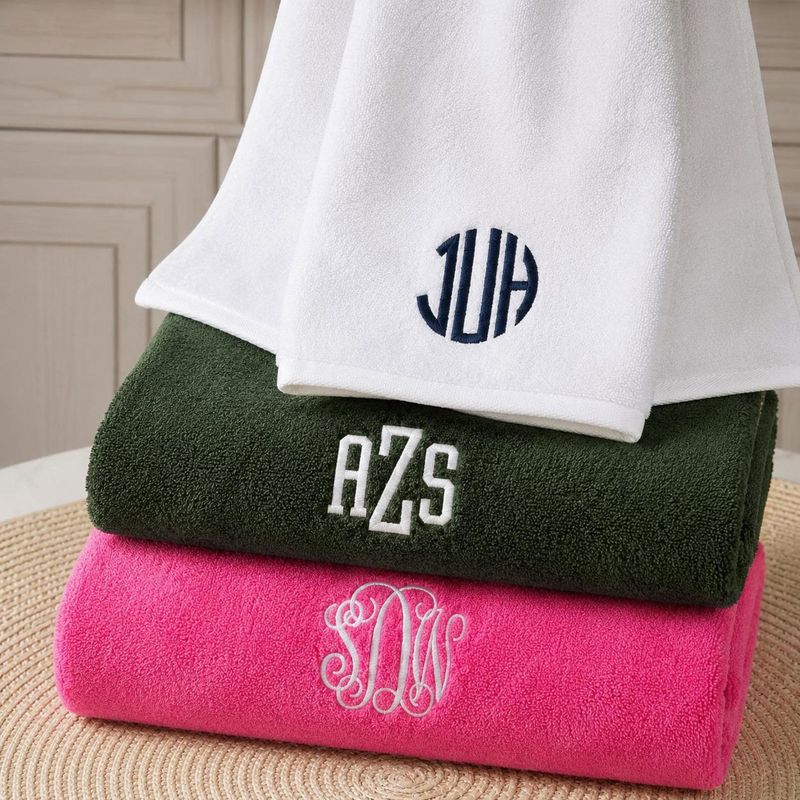 Custom Embroidered Monogrammed Towels for Girls- Personalized Gym Towel with Name - Sport Fan Hand Towel - Travel Beach Towels – image 3