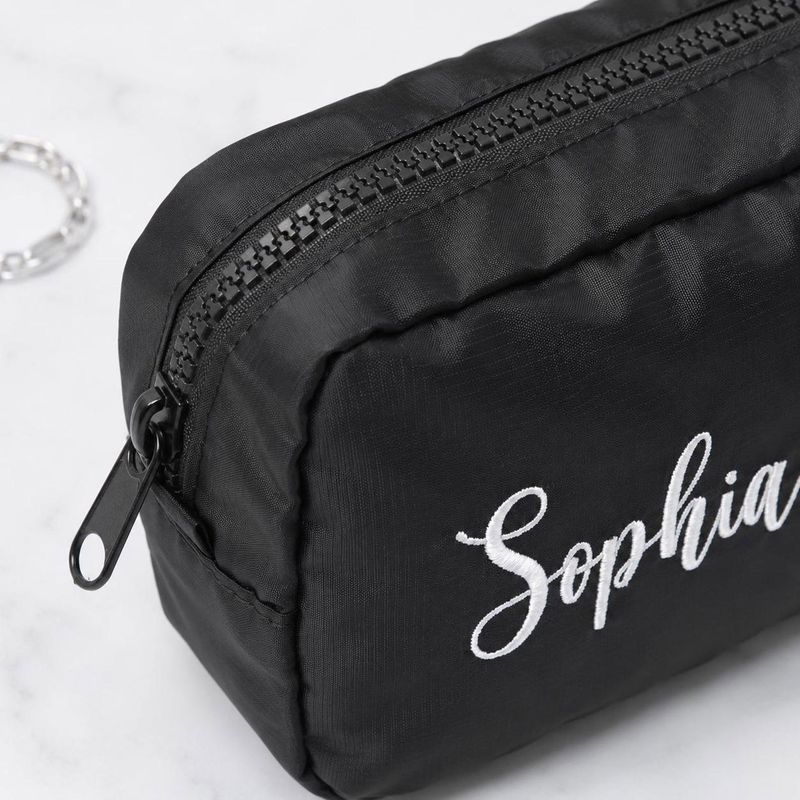 Custom Embroidered Name Travel Cosmetic Pouch - Personalized Beauty Makeup Bag - Work School Bags - Women Birthday Gift for Her – image 4