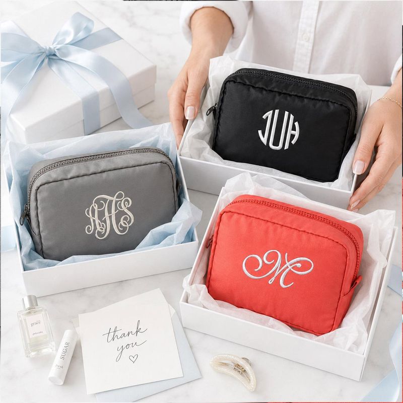 Personalized Monogrammed Makeup Bag Vacation Travel Pouch For Girls - Custom Name Toiletry Bag - Beauty Cosmetic Bags - Girl Trip Gift Ideas – image 5