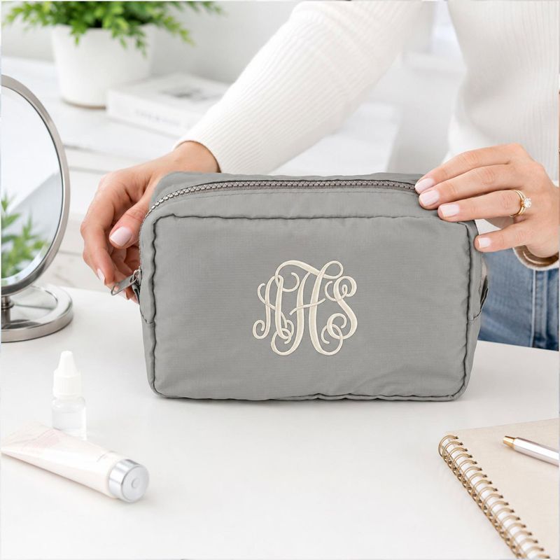Personalized Monogrammed Makeup Bag Vacation Travel Pouch For Girls - Custom Name Toiletry Bag - Beauty Cosmetic Bags - Girl Trip Gift Ideas – image 7