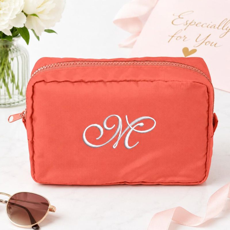 Personalized Monogrammed Makeup Bag Vacation Travel Pouch For Girls - Custom Name Toiletry Bag - Beauty Cosmetic Bags - Girl Trip Gift Ideas – image 8