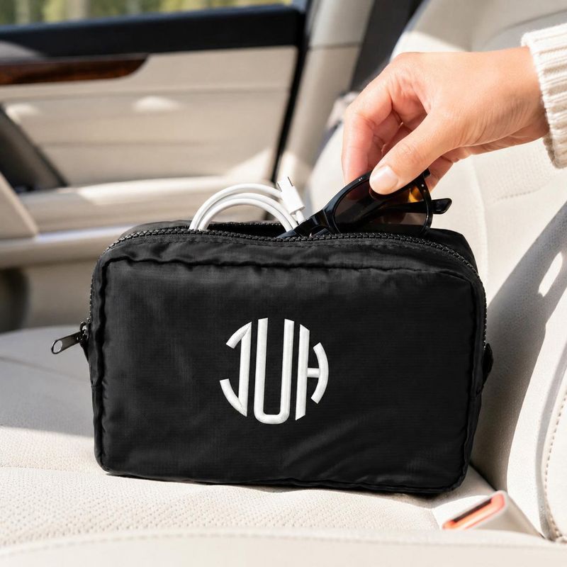 Personalized Monogrammed Makeup Bag Vacation Travel Pouch For Girls - Custom Name Toiletry Bag - Beauty Cosmetic Bags - Girl Trip Gift Ideas – image 9