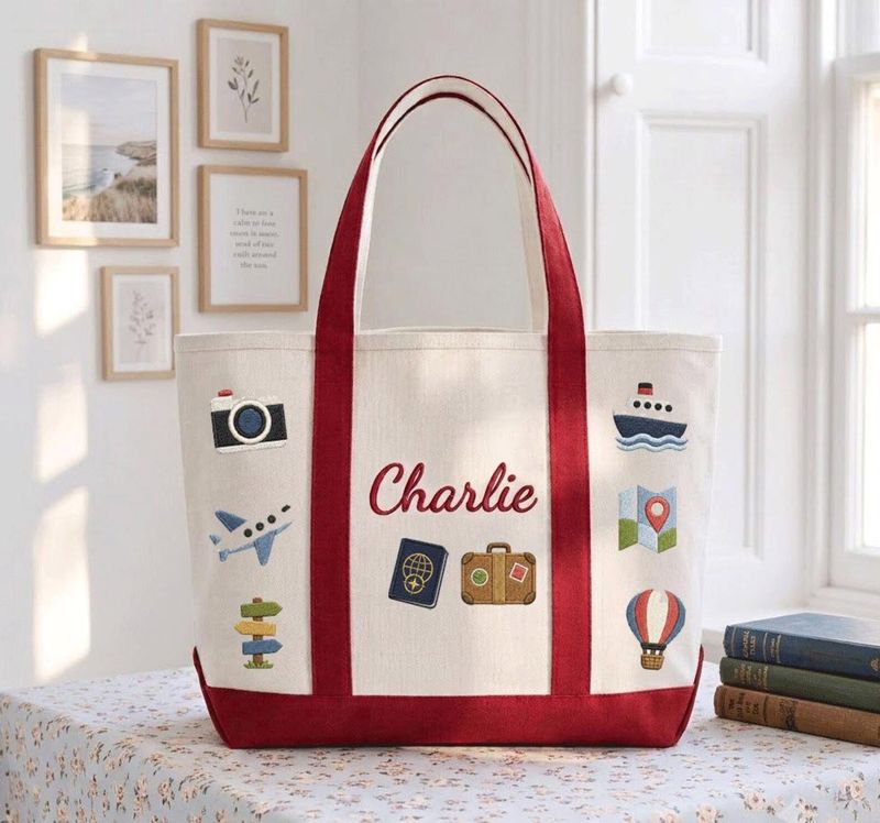 Personalized Embroidered Travel Tote Bag – image 5