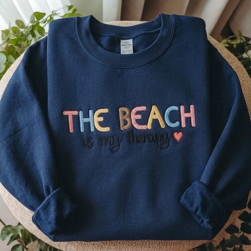 The Beach Is My Therapy Embroidered Sweatshirt – image 7