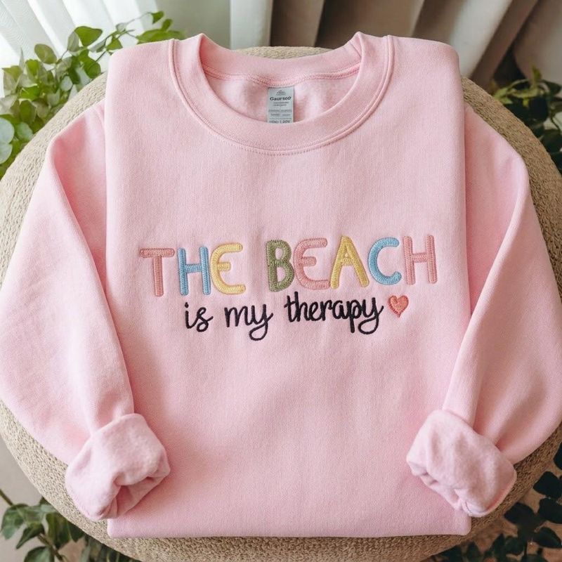 The Beach Is My Therapy Embroidered Sweatshirt – image 8